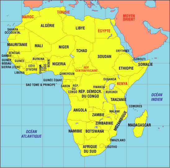 Carte Pays Afrique