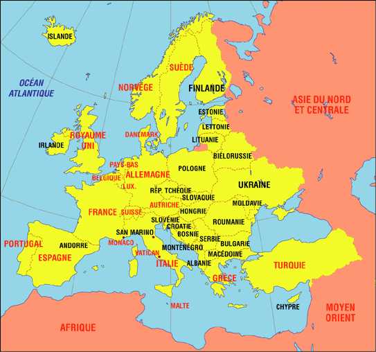 carte europe du nord