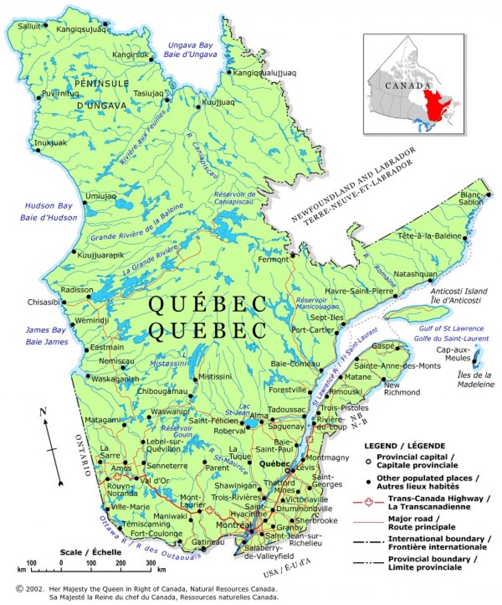 carte du Quebec