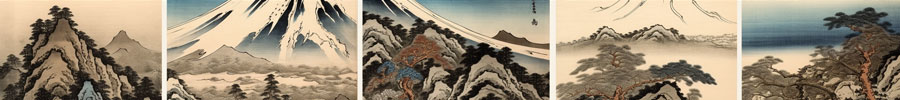 montagnes Style Hokusai