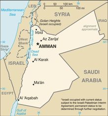 carte de la jordanie